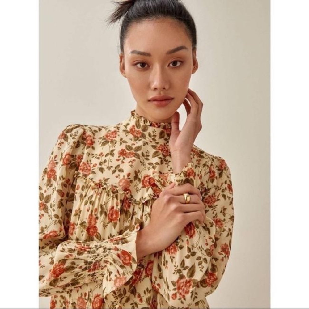 NWT Reformatio Yellow floral Jourdan Dress Varenna-Small - Picture 2 of 5